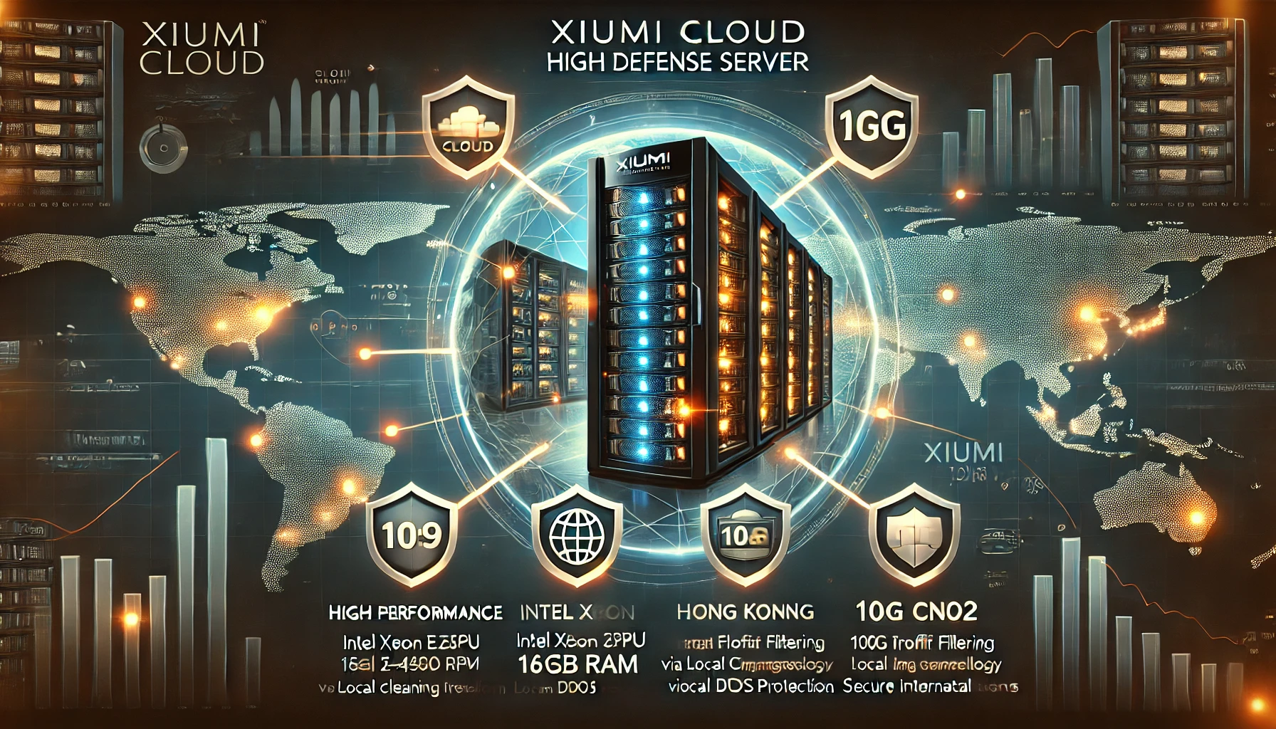香港高防物理服务器:香港高防(本地清洗)C型,CPU:CPU:E5-2690*2 (16 core),内存:32GB, 硬盘:,宽带:100M BGP (含10M CN2),IP:2个仅2740元/月