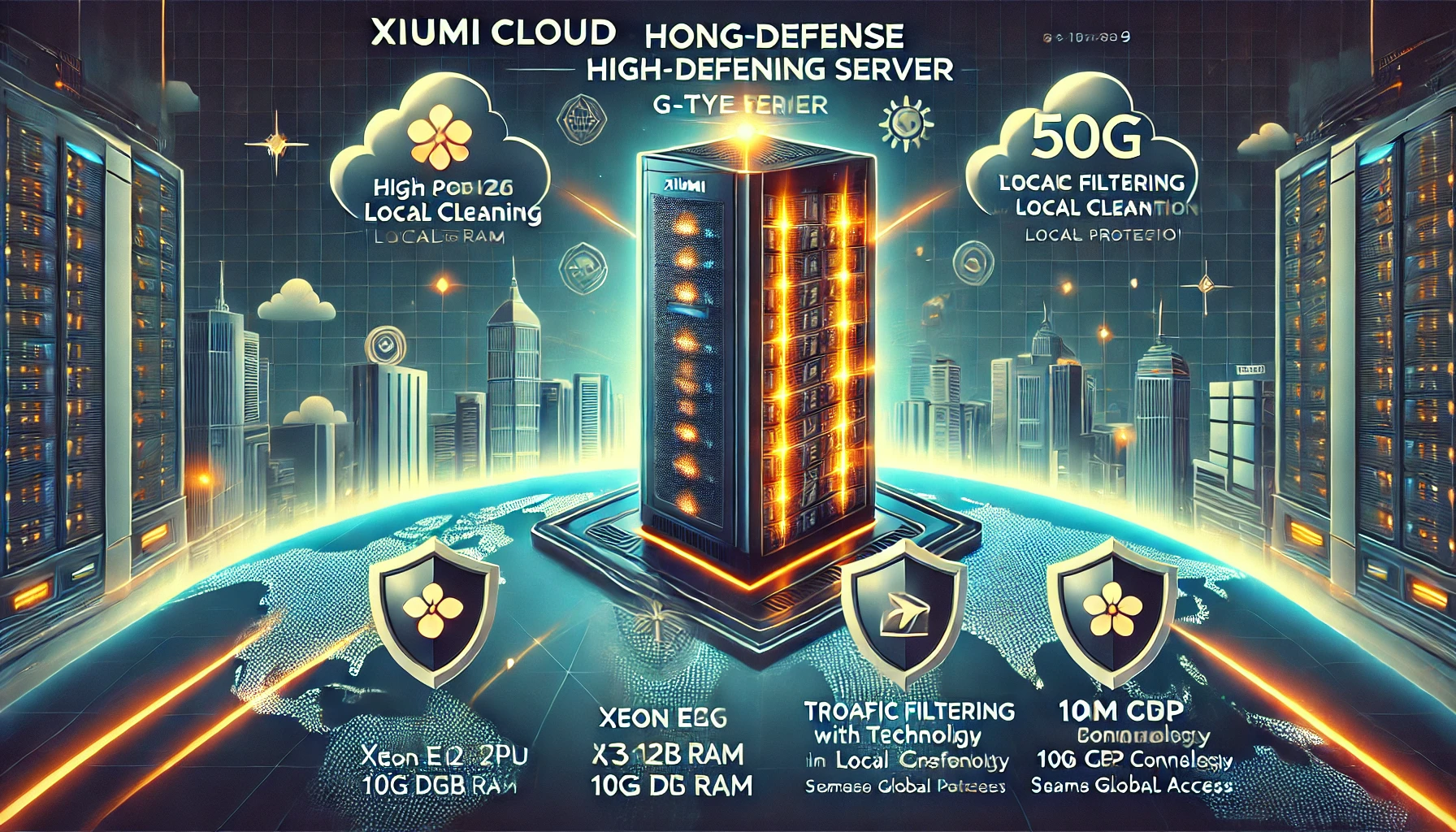 香港高防物理服务器:香港高防(本地清洗)G型,CPU:CPU:Xeon E3-1260 (4 core),内存:8GB, 硬盘:,宽带:100M BGP (含10M CN2),IP:2个仅7580元/月