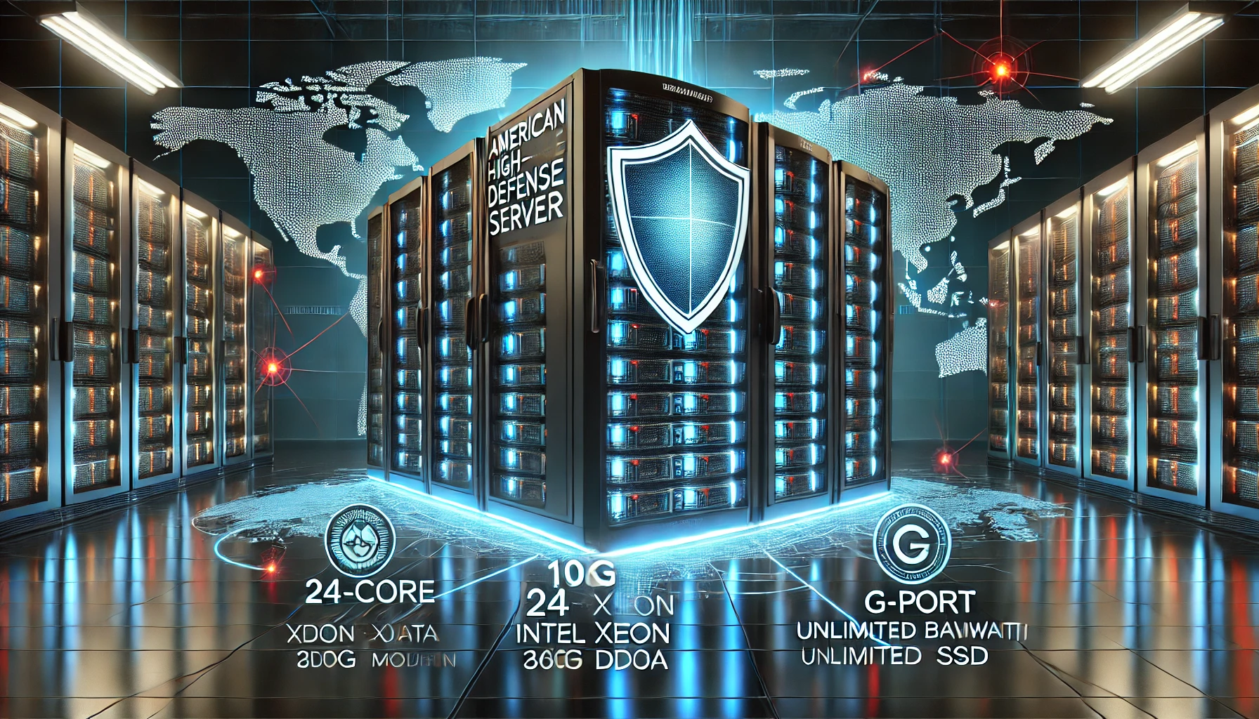 美国高防服务器:美国高防服务器G型,CPU:CPU:Xeon E5 v3 (24 core),内存:64GB, 硬盘:,宽带:G口不限流,IP:5个仅6780元/月